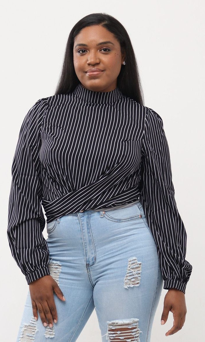 Stripped Candy Backless Shirt