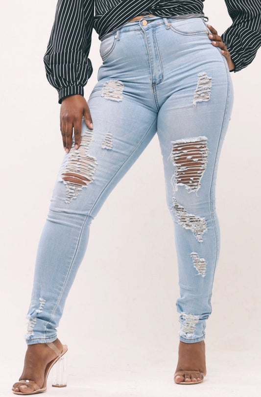 Look Back at It Distressed Jeans