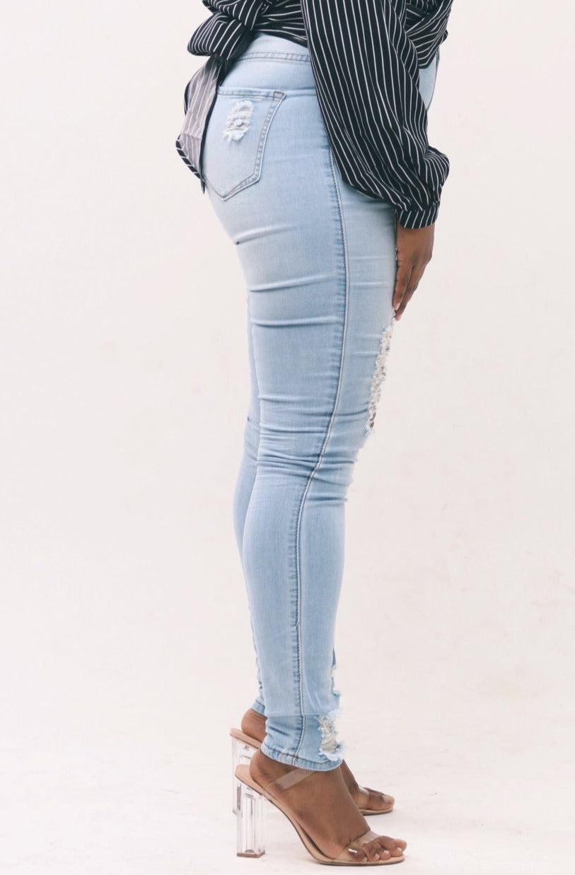 Look Back at It Distressed Jeans