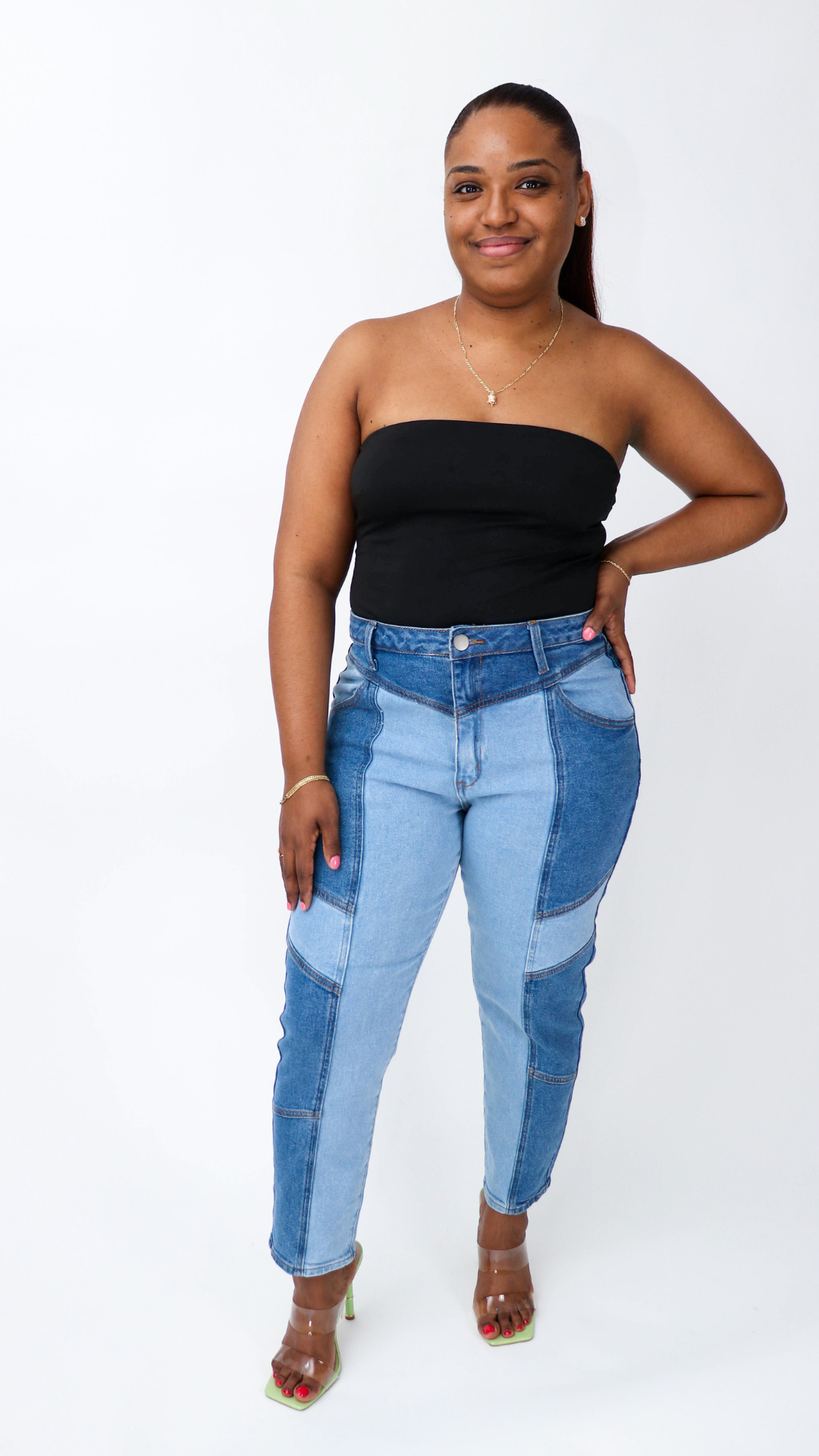 Light & Dark Two-tone Jeans