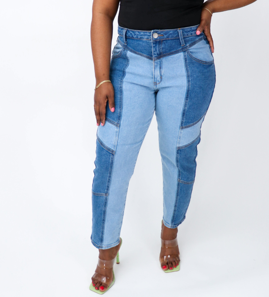 Light & Dark Two-tone Jeans