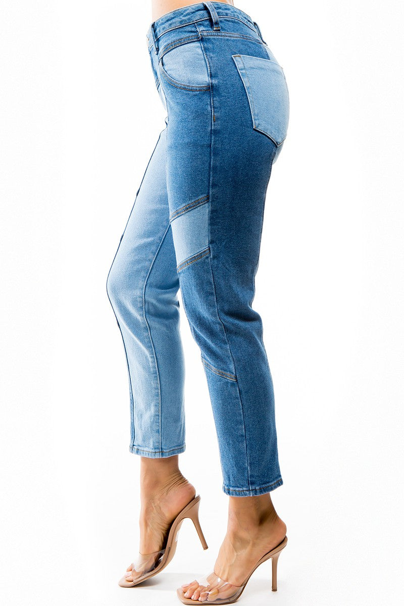 Light & Dark Two-tone Jeans